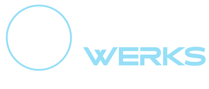 Drain Werks logo featuring text Commercial Plumbing with a stylized circular design.